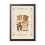Bear Friends Music Framed Nursery Poster | Storybook Wall Art | Kids Room Decor | Black Walnut White Frame | 16x24 20x30 — 6ad86f9f75bf325e530b93bf_69676_124148_front