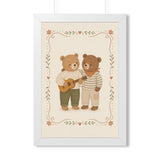 Bear Friends Music Framed Nursery Poster | Storybook Wall Art | Kids Room Decor | Black Walnut White Frame | 16x24 20x30 — 6ad86f9f75bf325e530b93bf_69682_124156_front