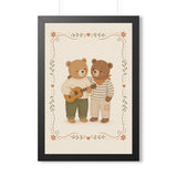 Bear Friends Music Framed Nursery Poster | Storybook Wall Art | Kids Room Decor | Black Walnut White Frame | 16x24 20x30 — 6ad86f9f75bf325e530b93bf_69669_124098_front