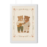 Bear Friends Music Framed Nursery Poster | Storybook Wall Art | Kids Room Decor | Black Walnut White Frame | 16x24 20x30 — 6ad86f9f75bf325e530b93bf_69683_124158_front