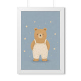 Bear In Overalls Stars Framed Nursery Wall Art, Storybook Kids Room Decor, 16x24 20x30 Poster — 6ad86f37b36293f29b038179_69682_124156_front