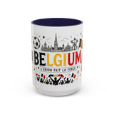 Belgium Soccer Coffee Mug — Soccer Fan Gift — Accent Color Ceramic 11oz 15oz Match Day Cup — Front view — Photo 6