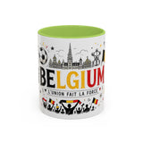 Belgium Soccer Coffee Mug — Soccer Fan Gift — Accent Color Ceramic 11oz 15oz Match Day Cup — Front view — Photo 15