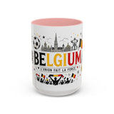 Belgium Soccer Coffee Mug — Soccer Fan Gift — Accent Color Ceramic 11oz 15oz Match Day Cup — Front view — Photo 7