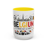 Belgium Soccer Coffee Mug — Soccer Fan Gift — Accent Color Ceramic 11oz 15oz Match Day Cup — Front view — Photo 14