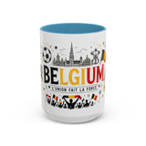 Belgium Soccer Coffee Mug — Soccer Fan Gift — Accent Color Ceramic 11oz 15oz Match Day Cup — Front view — Photo 10