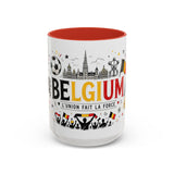 Belgium Soccer Coffee Mug — Soccer Fan Gift — Accent Color Ceramic 11oz 15oz Match Day Cup — Front view — Photo 8