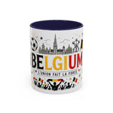 Belgium Soccer Coffee Mug — Soccer Fan Gift — Accent Color Ceramic 11oz 15oz Match Day Cup — Front view — Photo 2