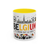 Belgium Soccer Coffee Mug — Soccer Fan Gift — Accent Color Ceramic 11oz 15oz Match Day Cup — Front view — Photo 12