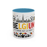 Belgium Soccer Coffee Mug — Soccer Fan Gift — Accent Color Ceramic 11oz 15oz Match Day Cup — Front view — Photo 9