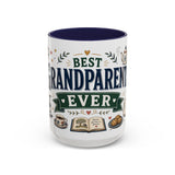Best Grandparents Ever Coffee Mug — Gift From Grandkids — Accent Color Ceramic 11oz 15oz — Front view — Photo 6