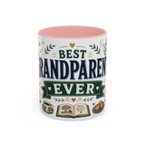 Best Grandparents Ever Coffee Mug — Gift From Grandkids — Accent Color Ceramic 11oz 15oz — Front view — Photo 3