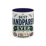 Best Grandparents Ever Coffee Mug — Gift From Grandkids — Accent Color Ceramic 11oz 15oz — Front view — Photo 2