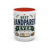 Best Grandparents Ever Coffee Mug — Gift From Grandkids — Accent Color Ceramic 11oz 15oz — Front view — Photo 8