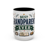 Best Grandparents Ever Coffee Mug — Gift From Grandkids — Accent Color Ceramic 11oz 15oz — Front view — Photo 5