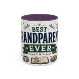 Best Grandparents Ever Coffee Mug — Gift From Grandkids — Accent Color Ceramic 11oz 15oz — Front view — Photo 16