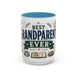 Best Grandparents Ever Coffee Mug — Gift From Grandkids — Accent Color Ceramic 11oz 15oz — Front view — Photo 10