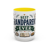 Best Grandparents Ever Coffee Mug — Gift From Grandkids — Accent Color Ceramic 11oz 15oz — Front view — Photo 14