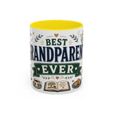Best Grandparents Ever Coffee Mug — Gift From Grandkids — Accent Color Ceramic 11oz 15oz — Front view — Photo 12