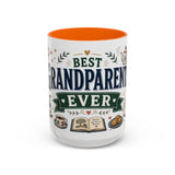 Best Grandparents Ever Coffee Mug — Gift From Grandkids — Accent Color Ceramic 11oz 15oz — Front view — Photo 13