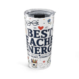 Best Teacher Energy 20oz Tumbler — Teacher Appreciation Gift — Insulated Stainless Steel Travel Cup — Front view — Photo 1
