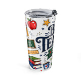 Best Teacher Ever 20oz Tumbler — Teacher Appreciation Gift — Insulated Stainless Steel Travel Cup — Left view — Photo 3