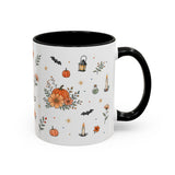 Black Cat Halloween Mug — Pumpkin Moon Watercolor Gift — Spooky Accent Cup 11oz 15oz — Right view — Photo 18
