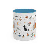 Black Cat Halloween Mug — Pumpkin Moon Watercolor Gift — Spooky Accent Cup 11oz 15oz — Front view — Photo 9