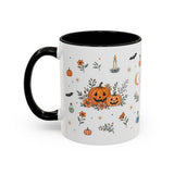 Black Cat Halloween Mug — Pumpkin Moon Watercolor Gift — Spooky Accent Cup 11oz 15oz — Left view — Photo 19