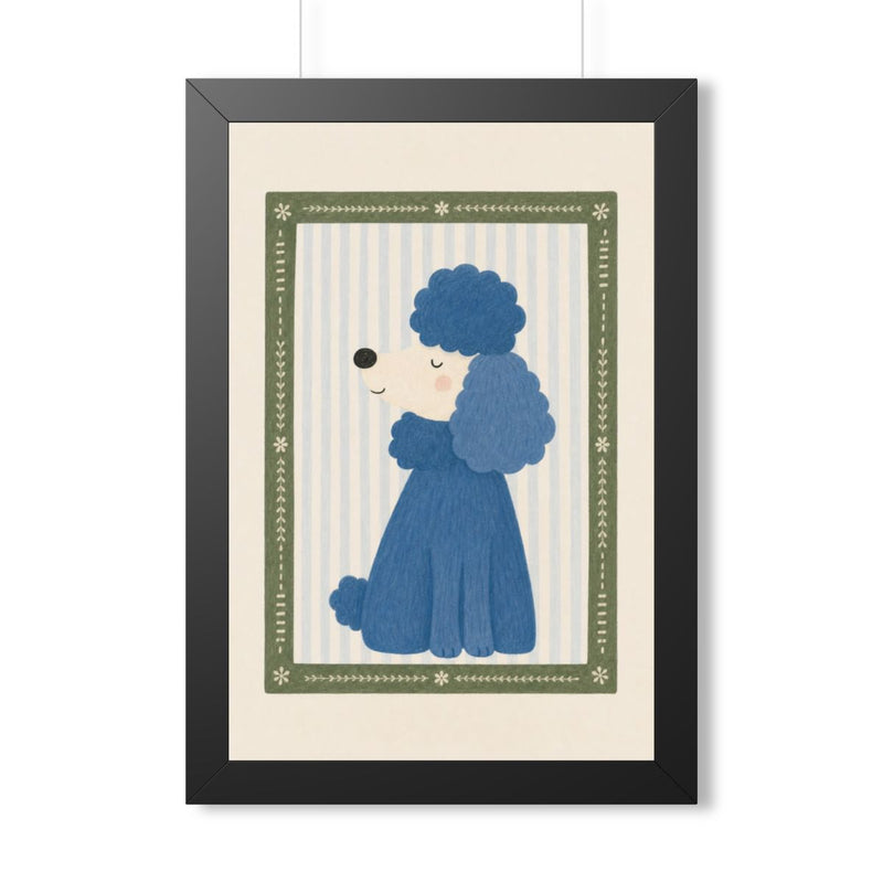 Blue Poodle Frame Framed Nursery Wall Art, Storybook Kids Room Decor, 16x24 20x30 Poster — 6ad86f81931ebbf89508eb40_69668_124096_front