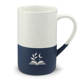 Books and Botanicals Engraved Speckled Ceramic Mug, 13oz, Minimalist Coffee Cup, Nature Inspired Gift — Front view — Photo 3