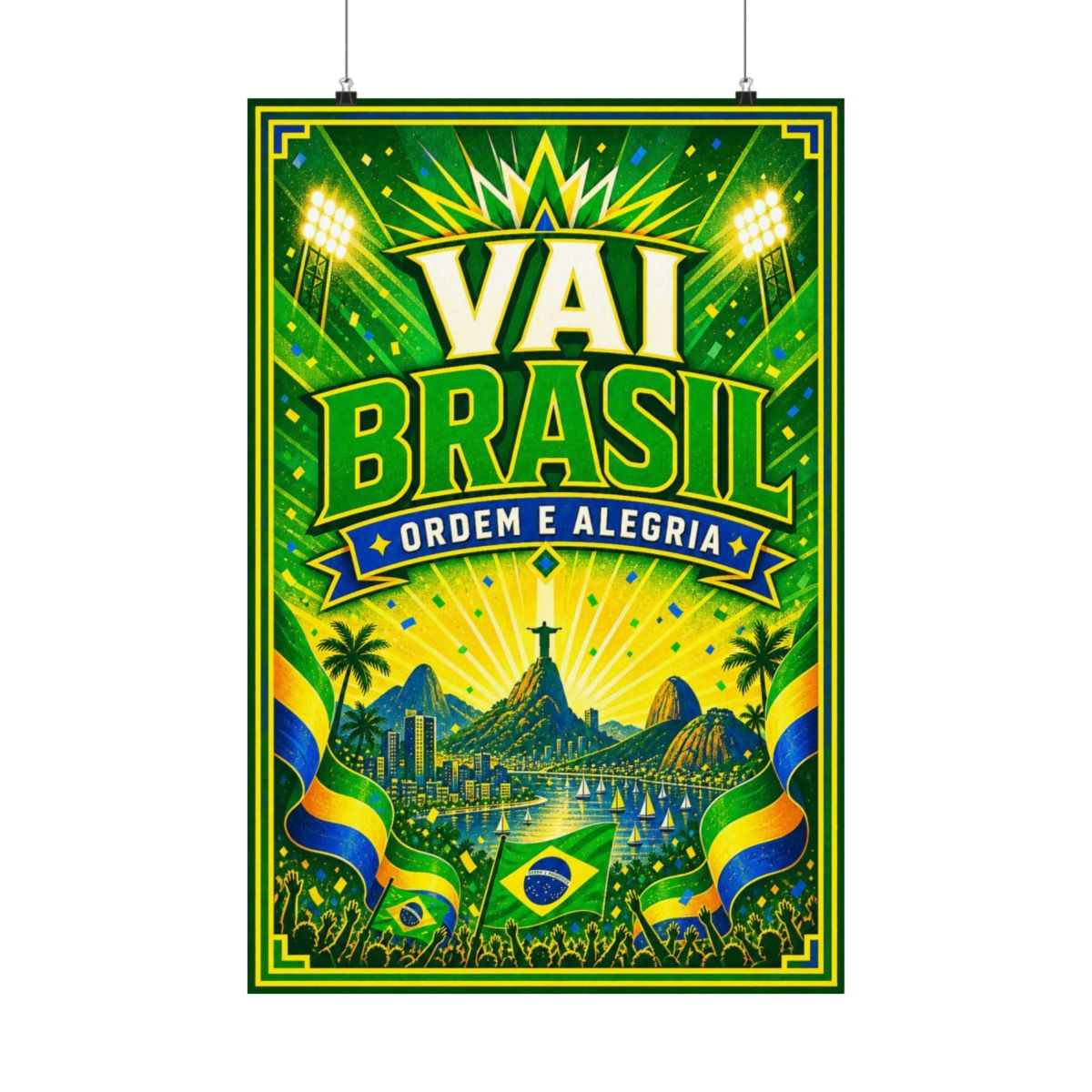 Brazil Soccer Poster — Rally Fan Art Print — Soccer Wall Decor — Front view — Photo 1