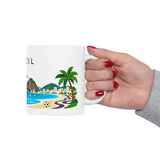 Brazil Travel Souvenir Mug — Rio Coast & Sugarloaf — Soccer Fan Gift — White Ceramic 11oz 15oz — Product view — Photo 14