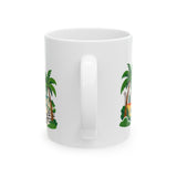 Brazil Travel Souvenir Mug — Rio Coast & Sugarloaf — Soccer Fan Gift — White Ceramic 11oz 15oz — Back view — Photo 3