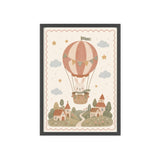 Bunny Balloon Framed Nursery Poster, Storybook Kids Room Wall Art, A4 A3 Size — Front view — Photo 4