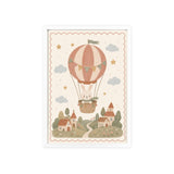 Bunny Balloon Framed Nursery Poster, Storybook Kids Room Wall Art, A4 A3 Size — Front view — Photo 6