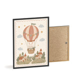 Bunny Balloon Framed Nursery Poster, Storybook Kids Room Wall Art, A4 A3 Size — Product view — Photo 7