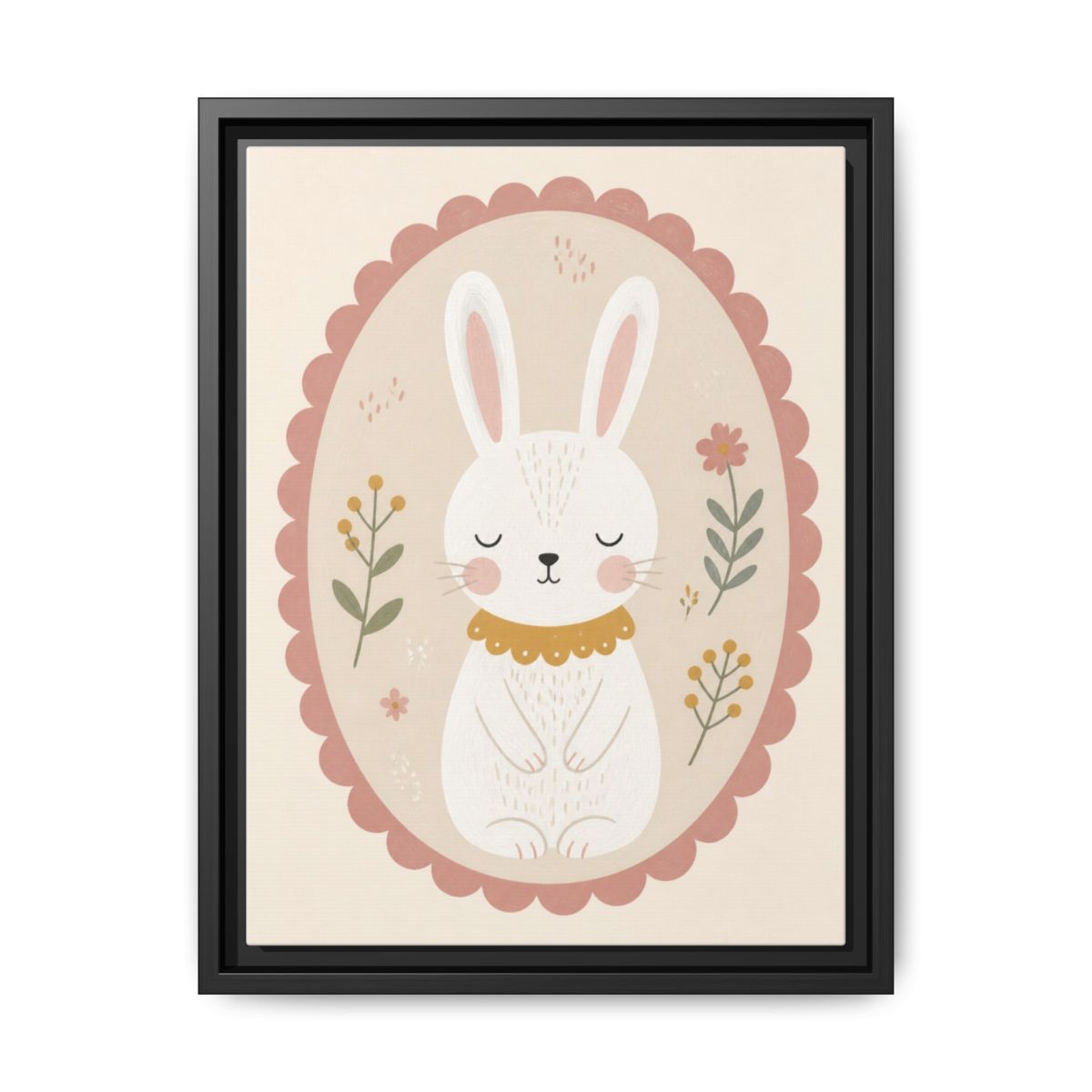 Bunny Collar Framed Nursery Canvas, Storybook Kids Room Wall Art, 12x16 18x24 — 6ad866984a87cc6e1a0e5ecf_88292_103215_front