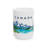 Canada Travel Souvenir Mug — Rockies & Toronto — Soccer Fan Gift — White Ceramic 11oz 15oz — Front view — Photo 2