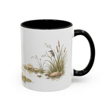 Capybara Accent Mug | Watercolor Nature Coffee Cup | 11oz 15oz Waterside Animal Gift — 11oz / Black — right