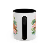 Capybara Mug, Lotus Retreat, Cute Watercolor Animal Coffee Cup, Capybara Lover Gift, 11oz 15oz Ceramic Accent Mug — 11oz / Black — back