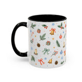 Christmas Bell Mug — Ribbon Gift Watercolor Holiday Cup — Accent Coffee Mug 11oz 15oz — Left view — Photo 19