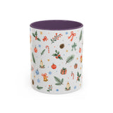 Christmas Bell Mug — Ribbon Gift Watercolor Holiday Cup — Accent Coffee Mug 11oz 15oz — Front view — Photo 16