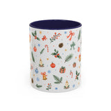 Christmas Bell Mug — Ribbon Gift Watercolor Holiday Cup — Accent Coffee Mug 11oz 15oz — Front view — Photo 2