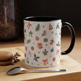 Christmas Bell Mug — Ribbon Gift Watercolor Holiday Cup — Accent Coffee Mug 11oz 15oz — Product view — Photo 21