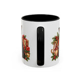 Christmas Black Cat Mug, Stocking Surprise, Cute Animal Lover Gift, Watercolor Ceramic Coffee Cup, 11oz 15oz — 11oz / Black — back