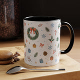 Christmas Candle Mug — Holly Wreath Watercolor Holiday Gift — Accent Cup 11oz 15oz — Product view — Photo 21