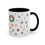 Christmas Candle Mug — Holly Wreath Watercolor Holiday Gift — Accent Cup 11oz 15oz — Right view — Photo 18