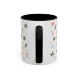 Christmas Candle Mug — Holly Wreath Watercolor Holiday Gift — Accent Cup 11oz 15oz — Back view — Photo 20