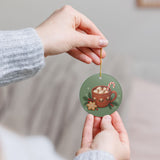 Christmas Hot Cocoa Ceramic Ornament, Double Sided Round Christmas Decoration, Holiday Keepsake Gift — Product view — Photo 10